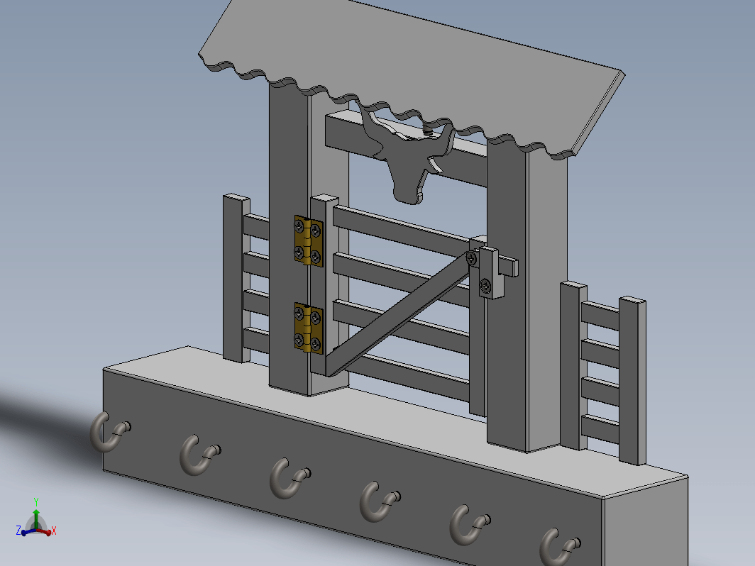 农场门钥匙架模型
