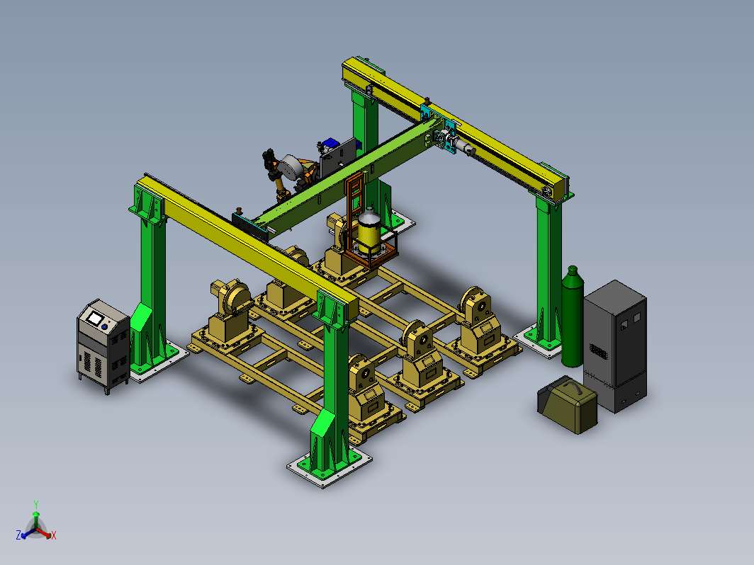 龙门式焊接机器人与变位机协调作业