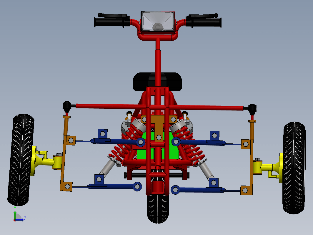 电动三轮车框架结构3D图 Electric Trike