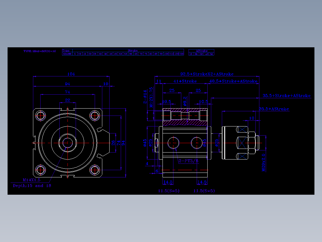 SDA气缸 83-SDAJ-80-BZN