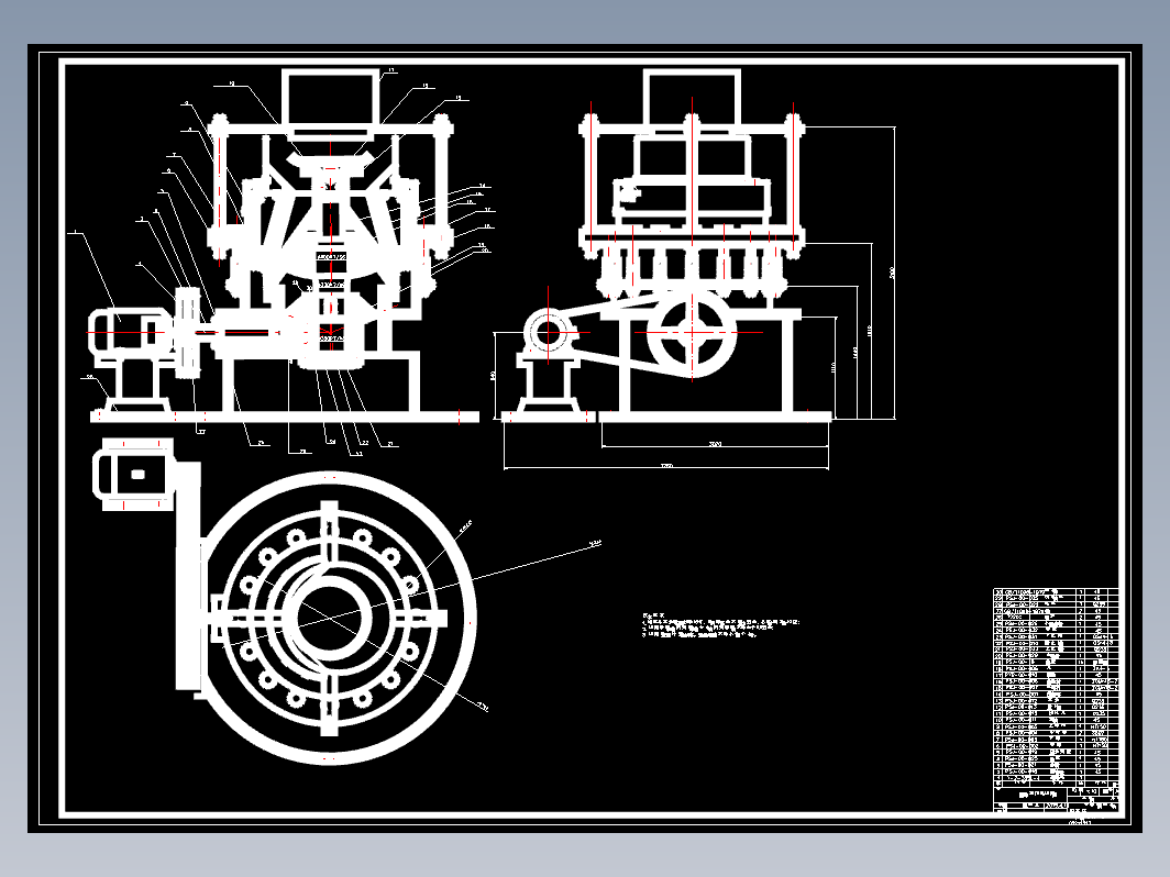 圆锥破碎机设计【word+13张CAD图纸】+CAD+说明书