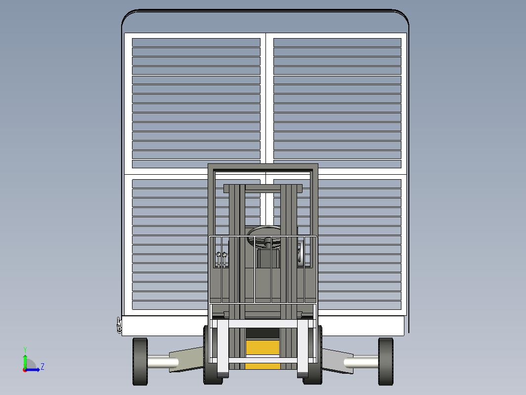 叉车及物料大拖车