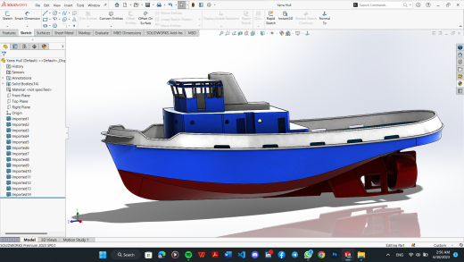 港口拖船结构 (Yarra Hull) Harbor Tug