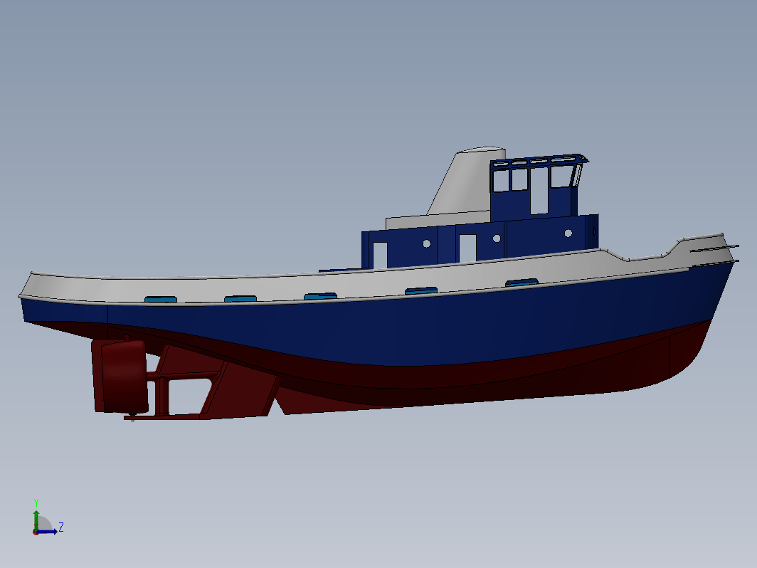 港口拖船结构 (Yarra Hull) Harbor Tug