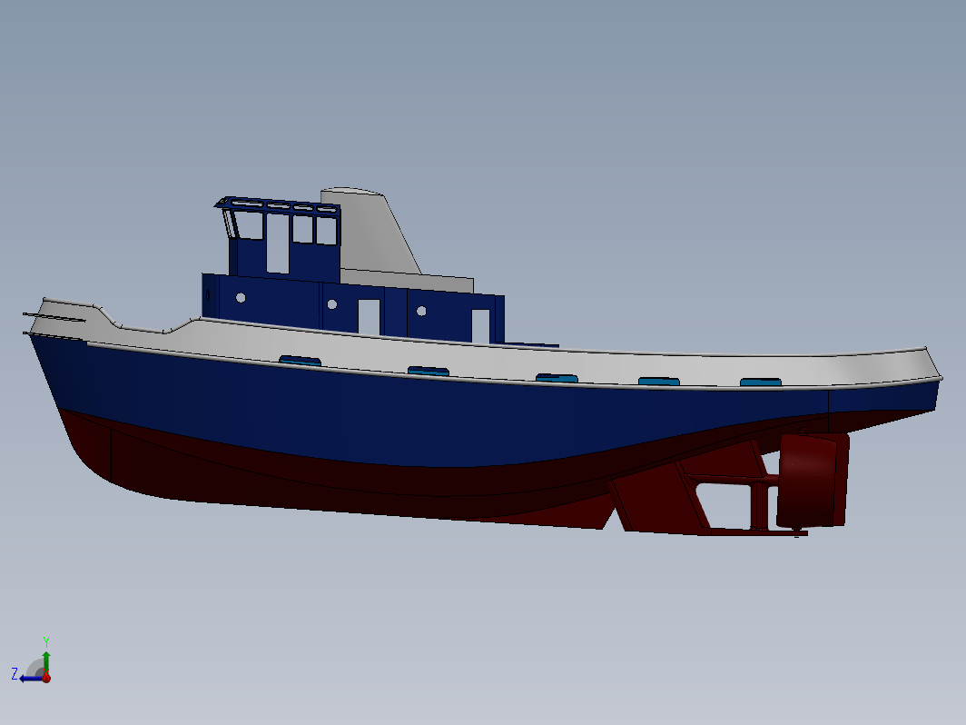 港口拖船结构 (Yarra Hull) Harbor Tug