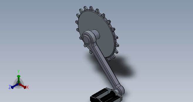 自行车脚踏板齿轮模型