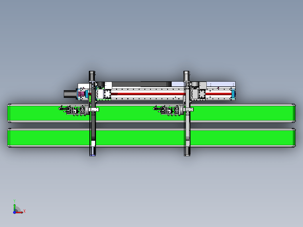 三轴双岗位物料抓取分拣机构