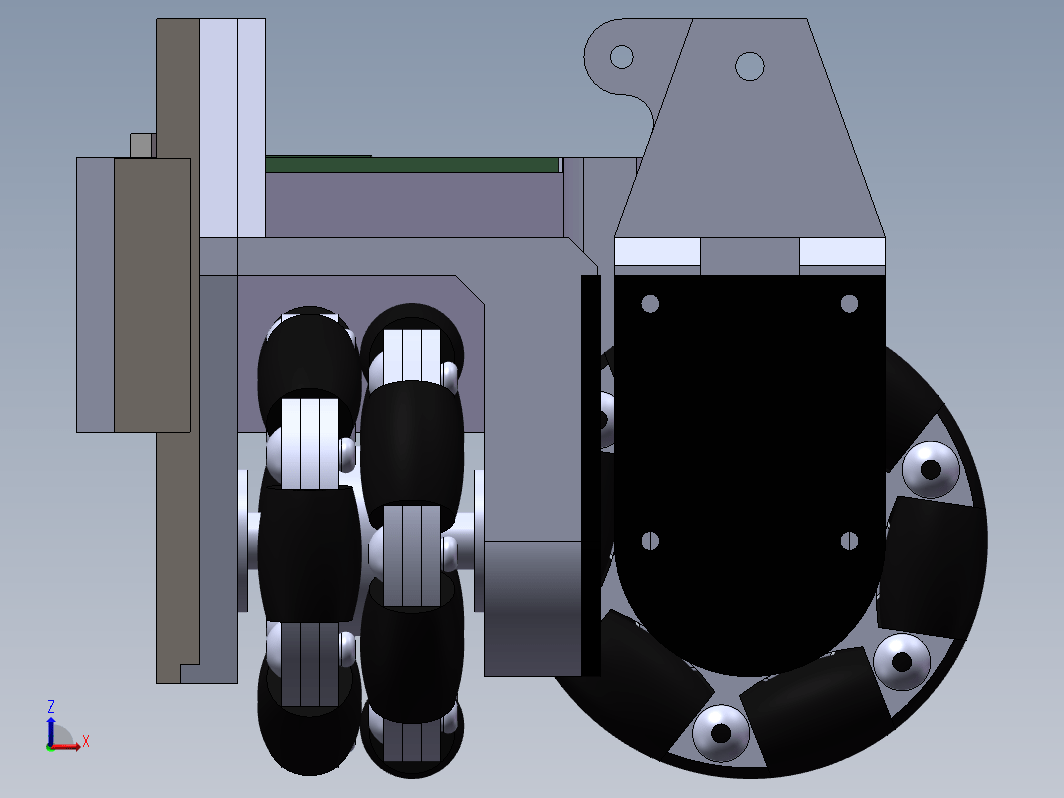 全方位平面定位系统 3D模型sw2018可编辑