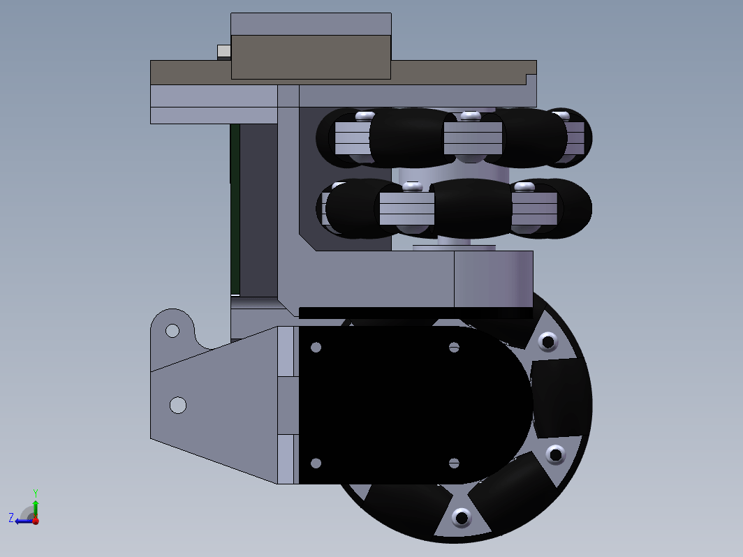 全方位平面定位系统 3D模型sw2018可编辑