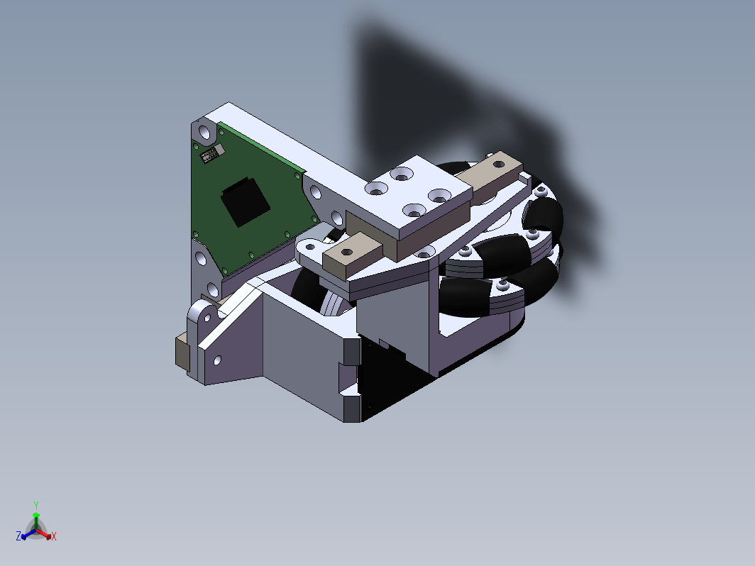 全方位平面定位系统 3D模型sw2018可编辑