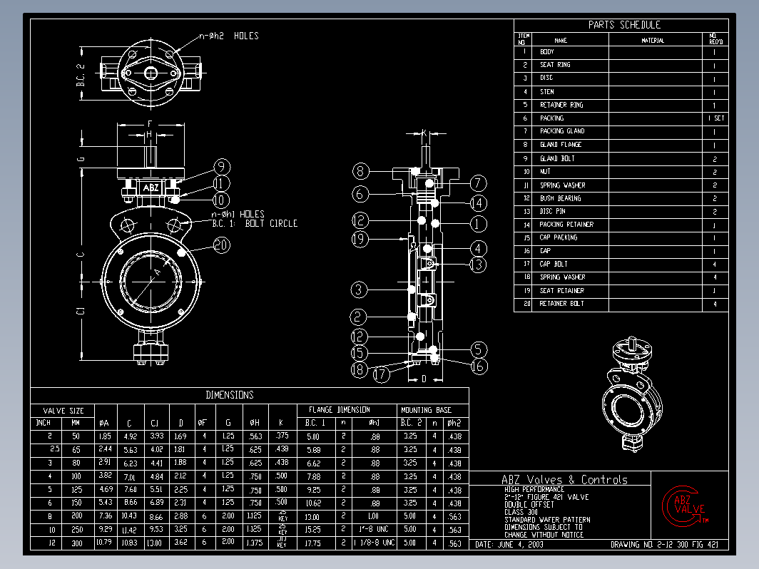 蝶阀 2-12 300 FIG 421