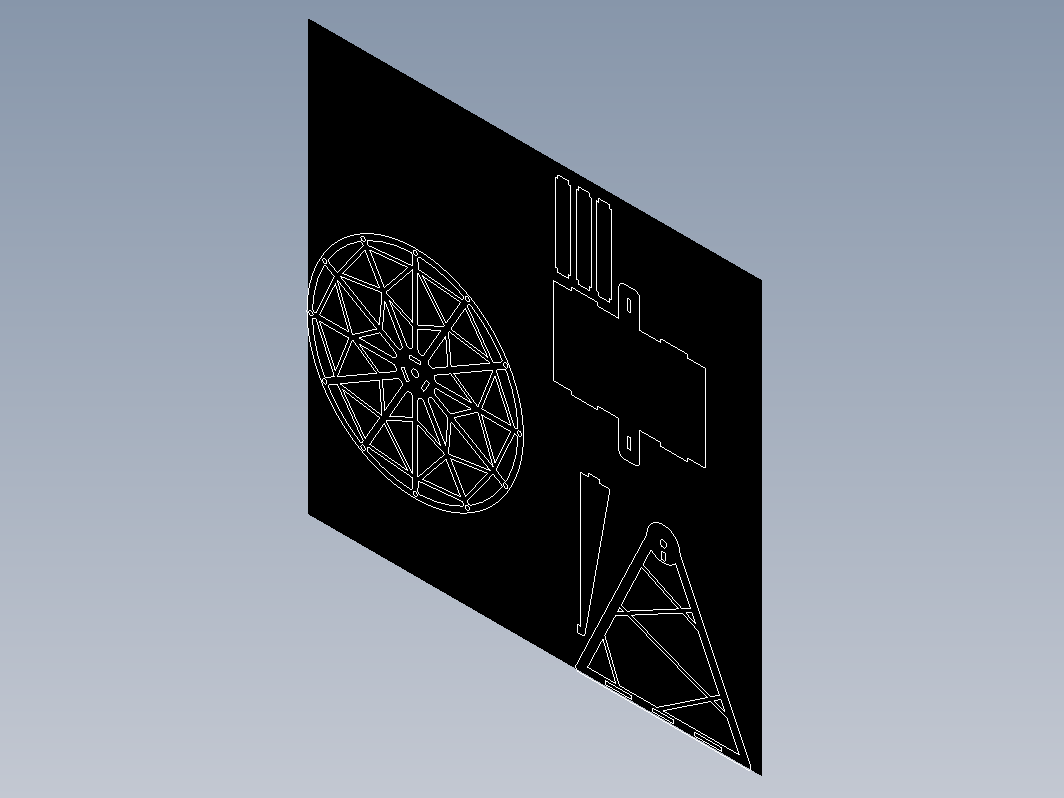 观光摩天轮模型激光雕刻图