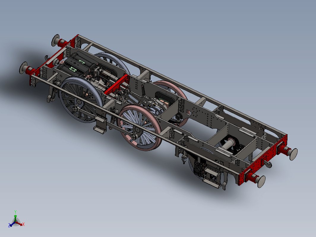 蒸汽车主框架（含传动装置与发动机）