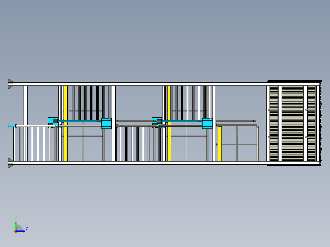 工业用钢结构梯子支架模型