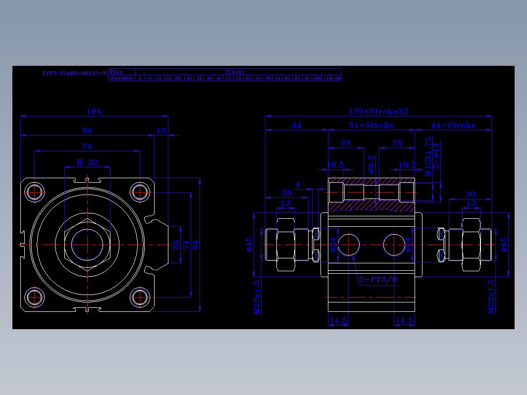 SDA气缸 83-SDAD-80-SW