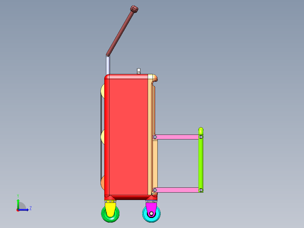 多功能行李箱三维SW2015带参+CAD+说明书