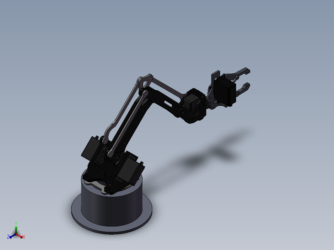 具有垂直物体拾取夹持器的 3DOF 机械臂