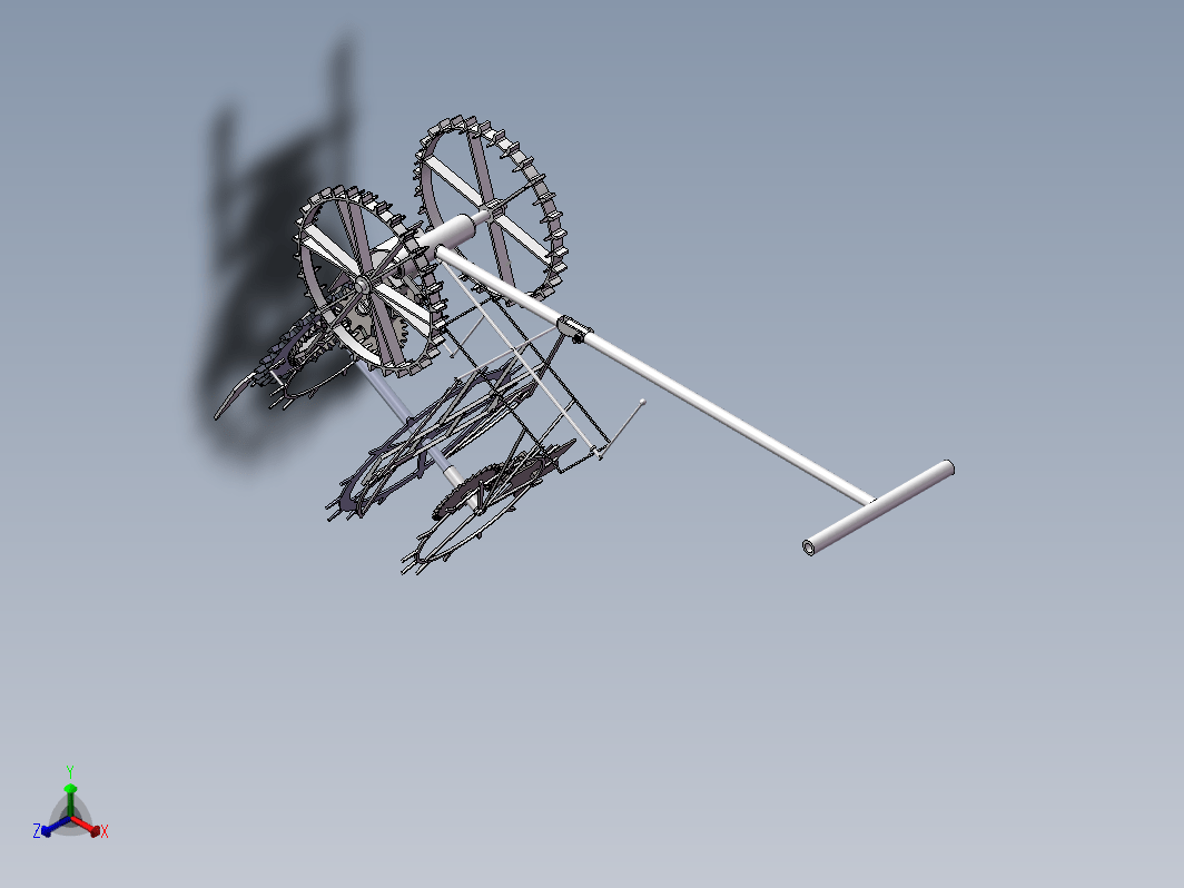 人力割麦机的设计三维SW2012带参+CAD+说明书