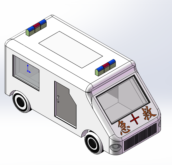 救护车模型图三维三维SW2016无参