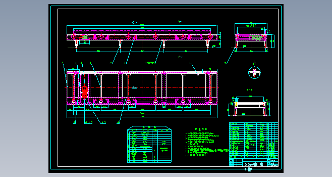 滑橇式输送机5.5m链式动力滚床设计CAD+说明书