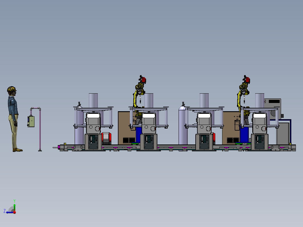 双移动焊接机械手工作站模拟