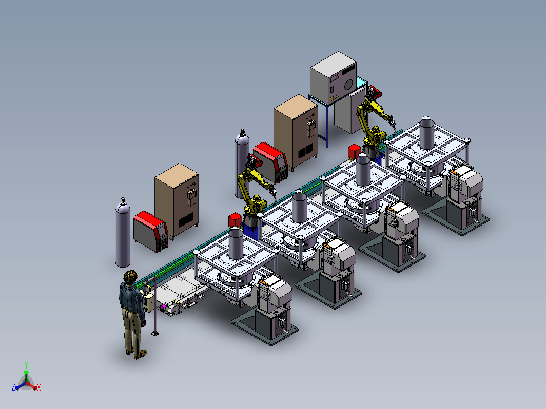 双移动焊接机械手工作站模拟
