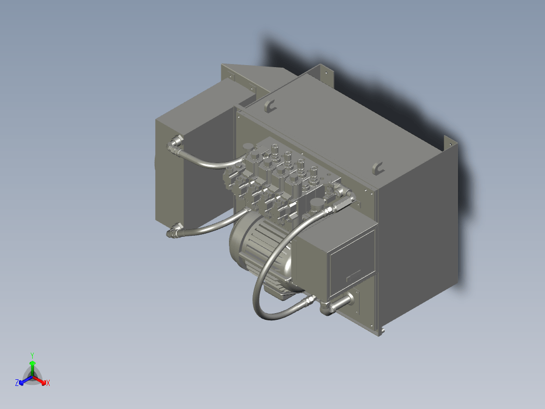 7.5KW220L液压站 3D模型（SolidWorks设计stp格式