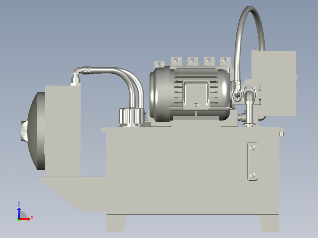 7.5KW220L液压站 3D模型（SolidWorks设计stp格式