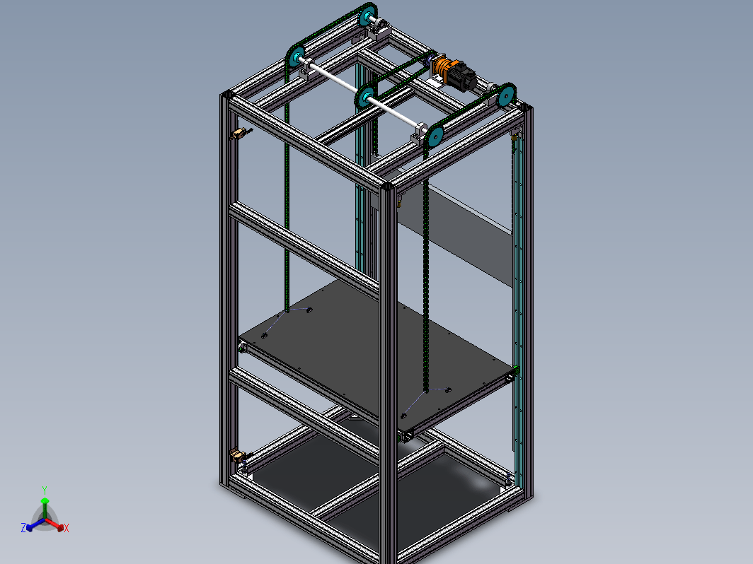 链式提升机三维SW2017带参+CAD+说明书