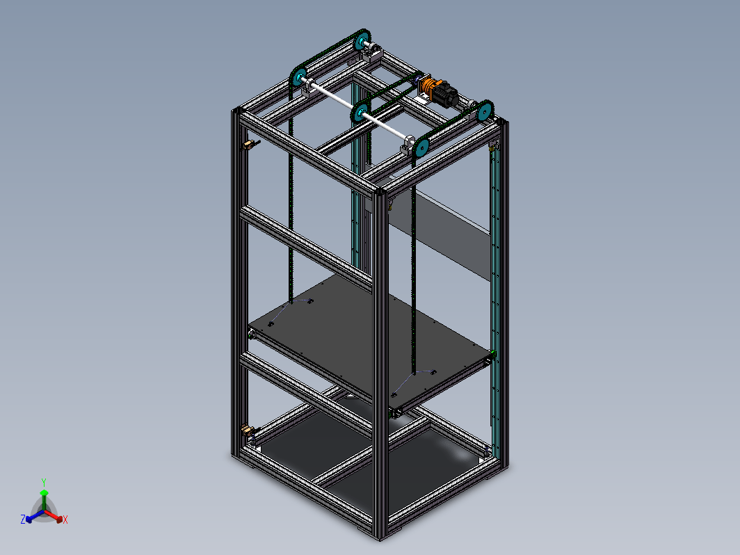 链式提升机三维SW2017带参+CAD+说明书