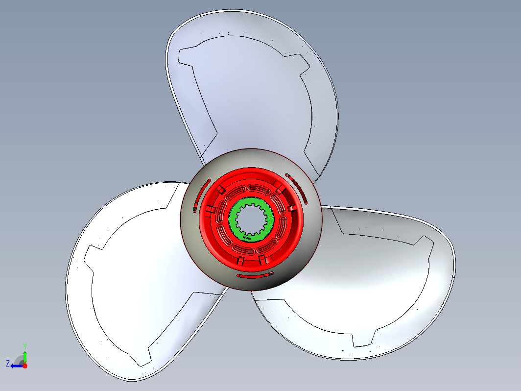 喷水推进器螺旋桨叶片Magblade三维建模图纸 STP格式