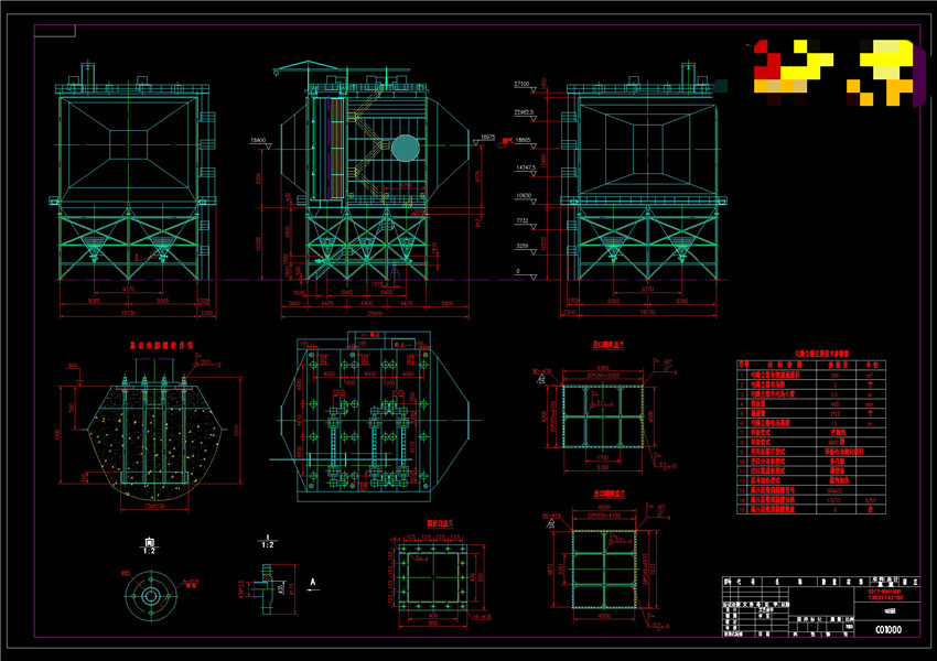 平米电除尘器图纸CAD机械图纸