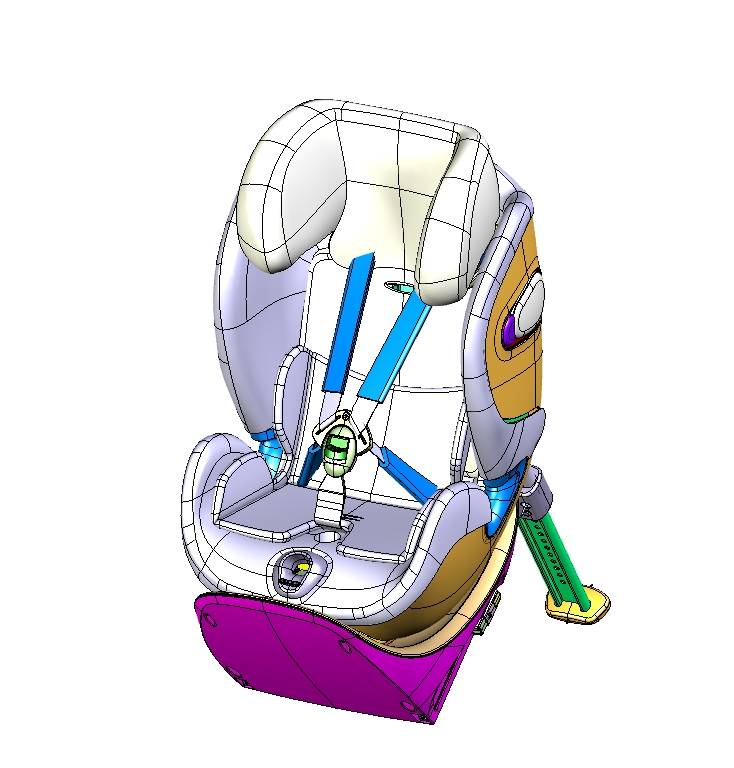 0-12岁儿童安全座椅三维CatiaV5R2018无参