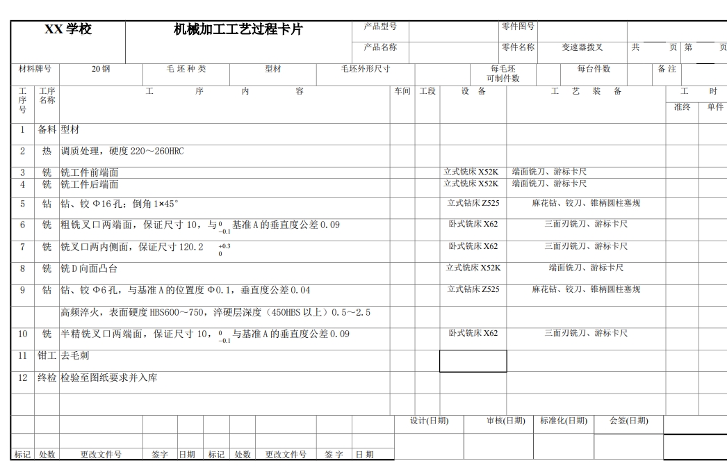 变速器拨叉零件机械加工工艺规程及其钻、铰φ6孔的工装夹具设计+CAD+说明