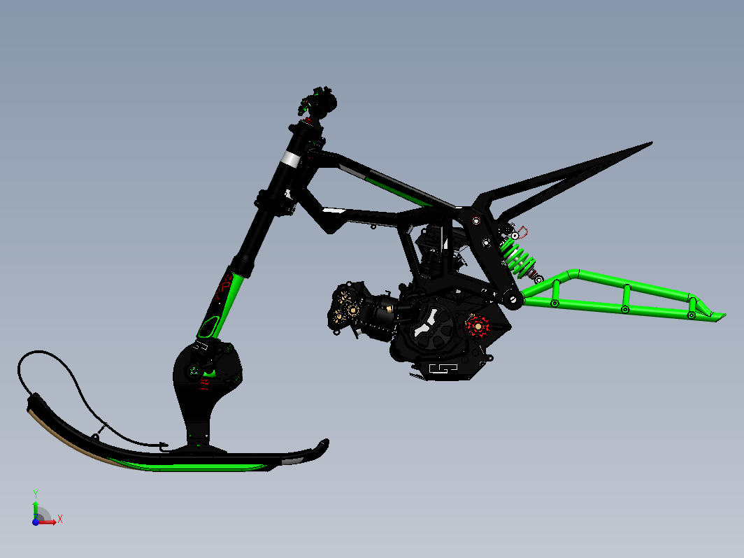 雪地摩托车框架(无后轮)
