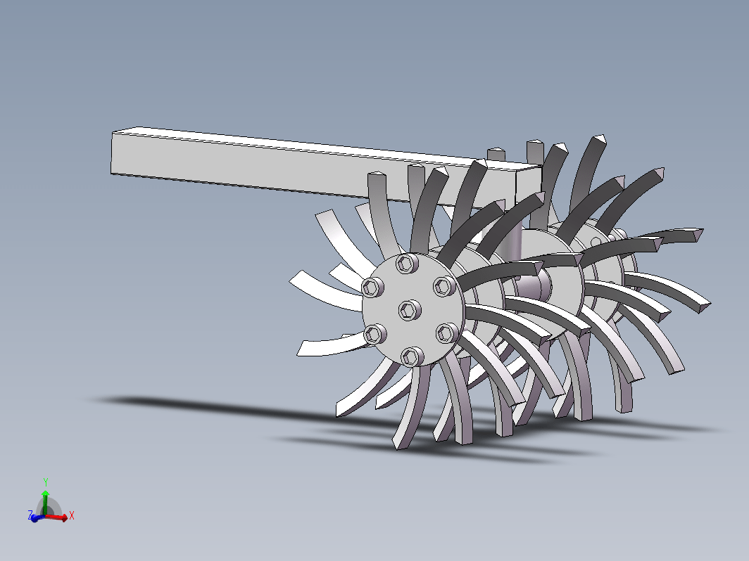 除草钉耙装置三维SW2016无参