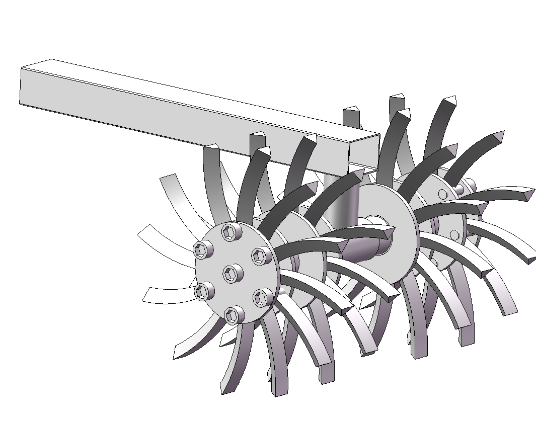 除草钉耙装置三维SW2016无参
