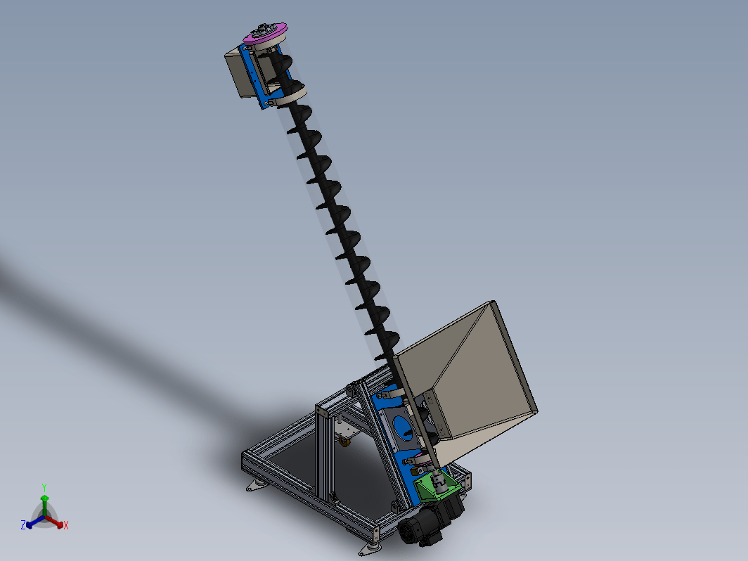 螺旋输送机概念设计3D图纸+Solidworks设计+附STP