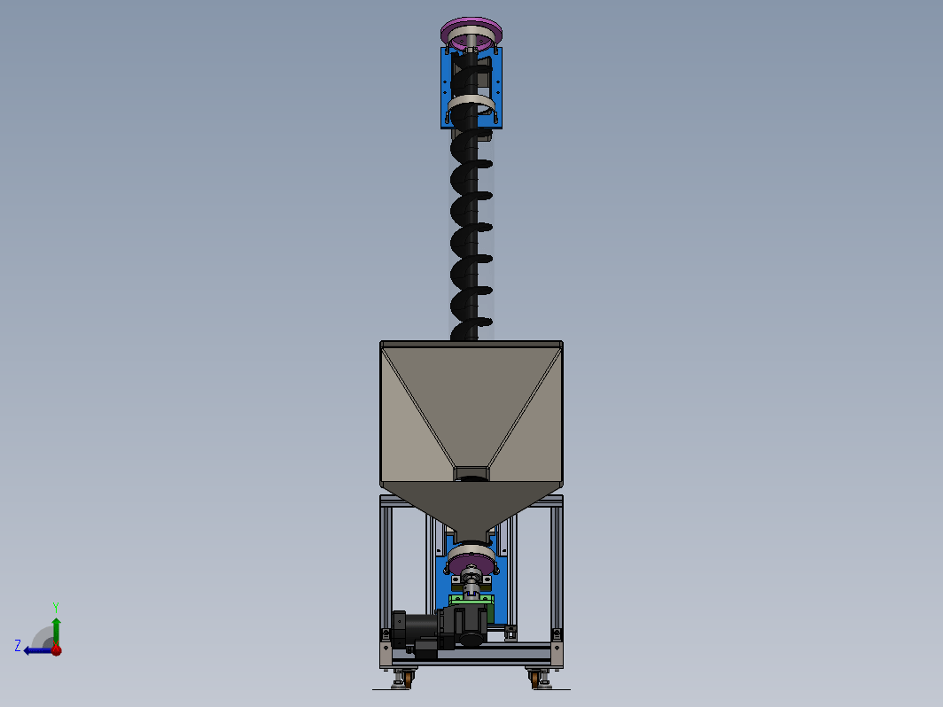 螺旋输送机概念设计3D图纸+Solidworks设计+附STP