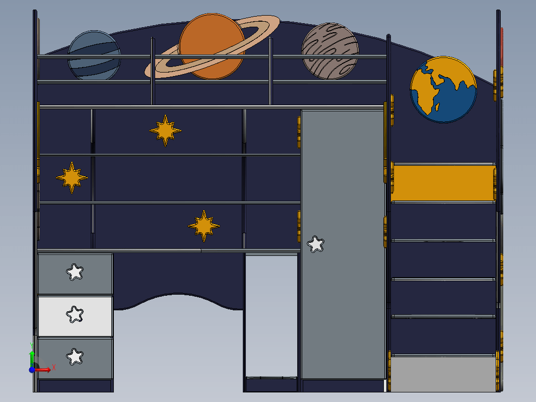 儿童床“大型空间旅行”-儿童床“大太空旅程”