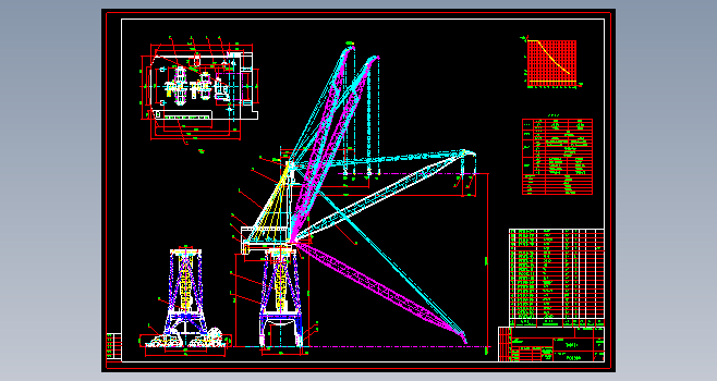 300t-76m门座式港口起重机CAD总图