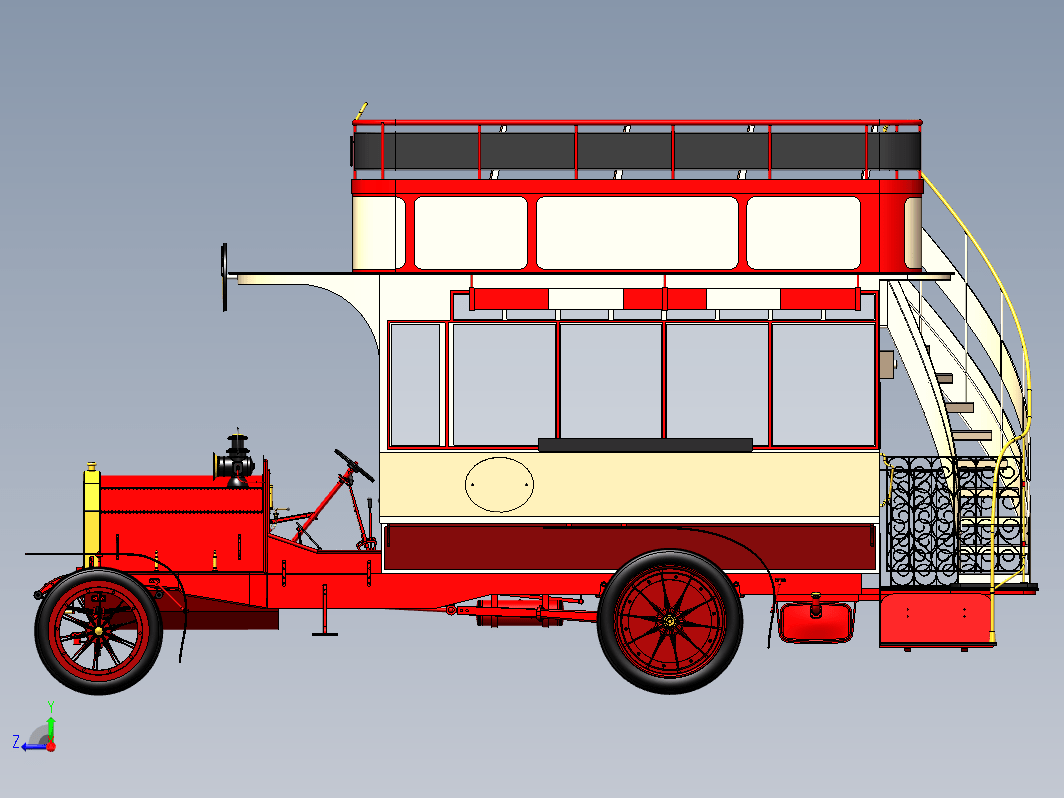 老式奔驰双层巴士(古董公共汽车)