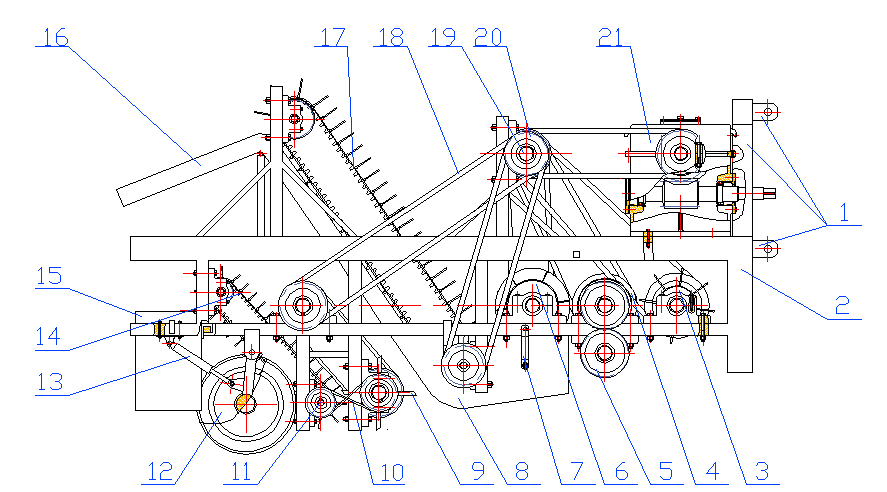 拔棉杆粉碎残膜回收联合作业机设计与仿真（3D+CAD+说明书）