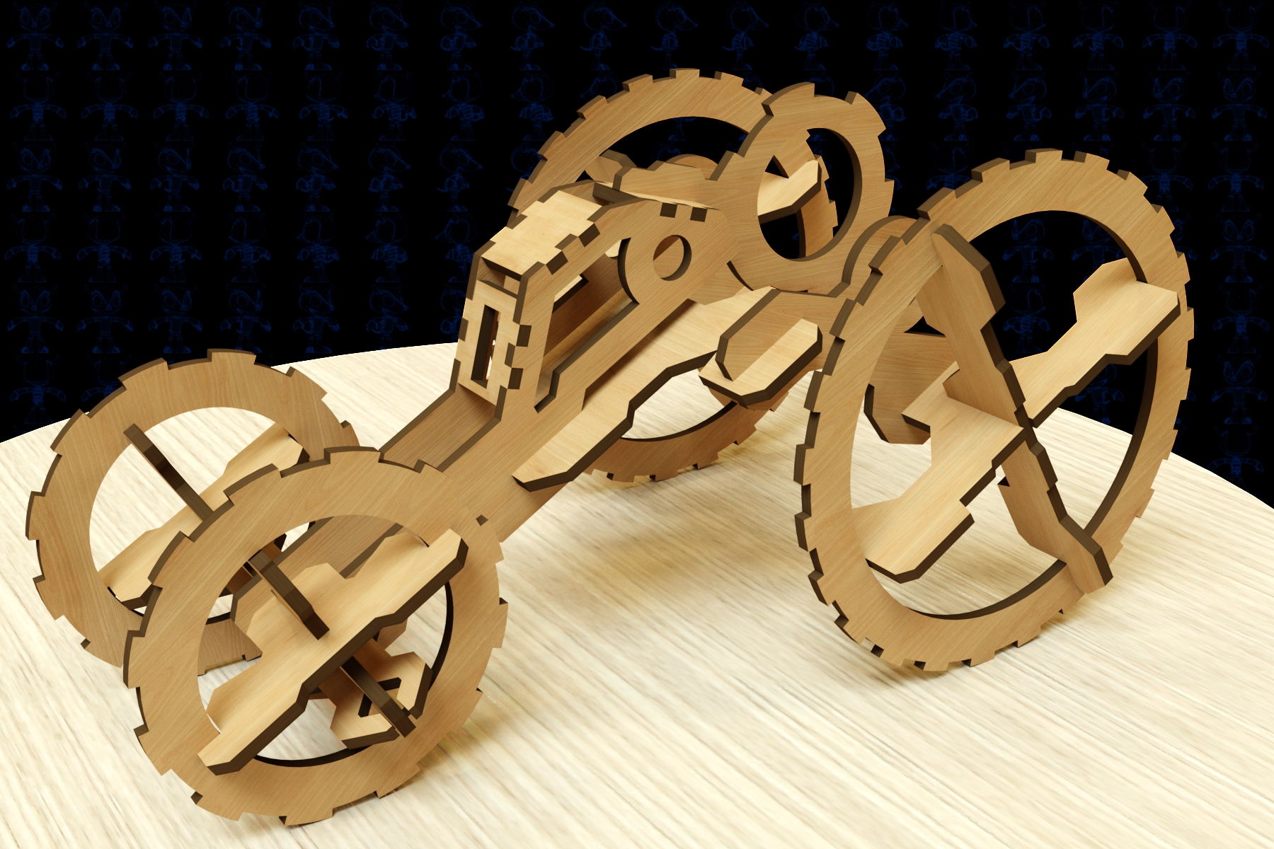 土车木制玩具激光切割模型