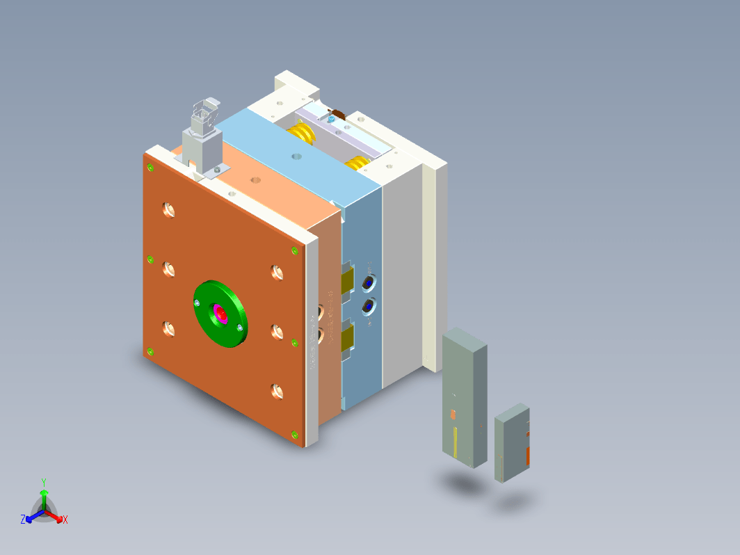 清洁包出风口+过滤网盖模具三维Stp+=