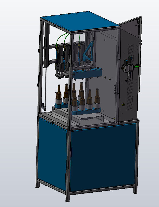 直线型瓶装液体灌装机结构设计SW+CAD+说明