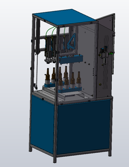直线型瓶装液体灌装机结构设计SW+CAD+说明缩略图