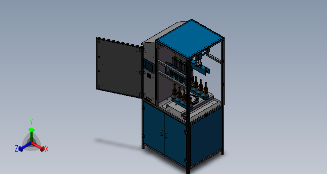 直线型瓶装液体灌装机结构设计SW+CAD+说明