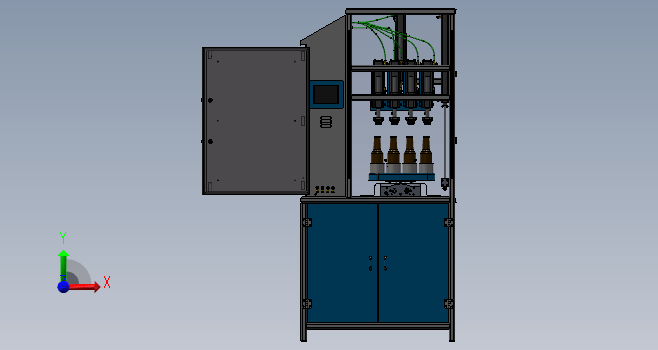 直线型瓶装液体灌装机结构设计SW+CAD+说明