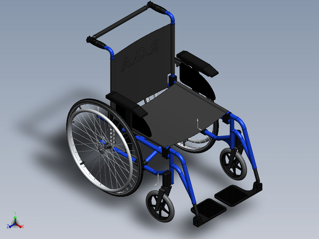 医用轮椅三维